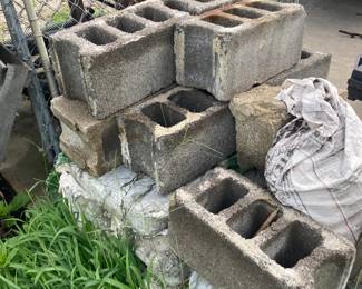 Three Separate Piles of Cinder Blocks- see all photos
