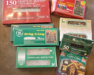 Lot of Various String Lights and Clips
