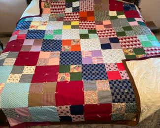 Vintage 1977 Hand Made King Patchwork Quilt
