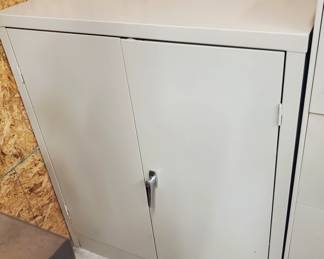 Lockable Gray Metal Storage Cabinet with/Key - contents not included
