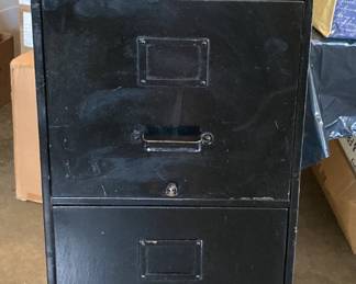 Vintage Allsteel Black File Cabinet

