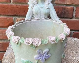 Concrete Angel Garden Planter
