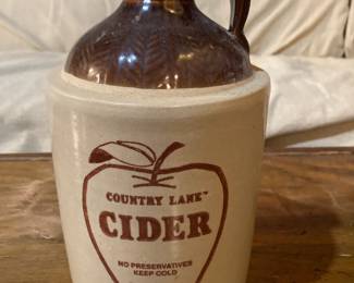 Dunn’s Cider Mill Empty Country Lane Cider Stoneware Jug 1/2 Gal
