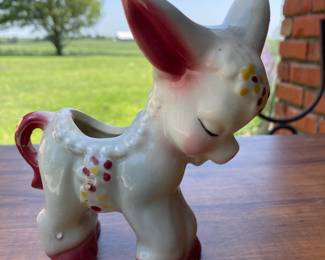 1940’s Ceramic Donkey Planter 5x5 - has crazing

