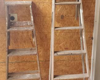 2 Used Wooden Step Ladders

