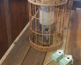 Large Metal Bird Feeder and 2 Mini Bird Houses on Poles

