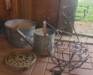 Metal Bucket, Watering Can, Hanging Basket, Bicycle Planter, Rolling Planter Base
