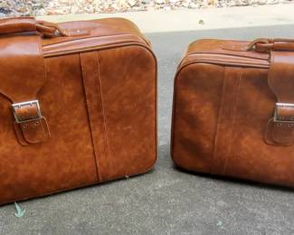 Two Ambassador Suitcases with Locks and Keys 
