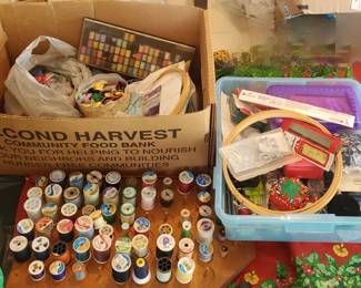 Lot of Sewing Accessories and Thread
