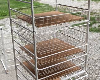 Metal Shelving w/Pull-out Drawers, in 3 Stackable Sections - approx 5’

