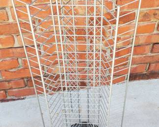 Vintage Rotating 3-Sided VHS Tape Rack
