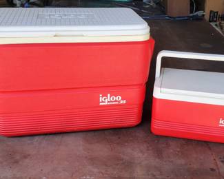 Vintage Pair of Igloo Legend 25 and Legend4 Coolers
