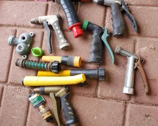 Lot of Hose Sprayers, Repair Pieces
