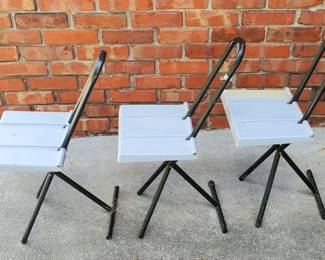 3 Black Metal with Plastic Seat Folding Chairs
