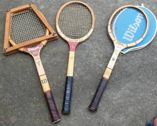 3 Tennis Rackets- Wilson Jimmy Connors, Wilson Stan Smith, and Wright & Ditson Superba
