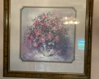 Framed Floral Print by Julia Crainer 27x27
