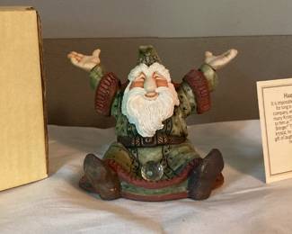 Vintage Krystonia Cold Cast Porcelain Haapf Figurine w/Box, Swarovski Crystal and Card
