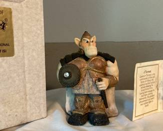 Vintage Krystonia Cold Cast Porcelain N’Torment Figurine w/Box, Swarovski Crystal and Card
