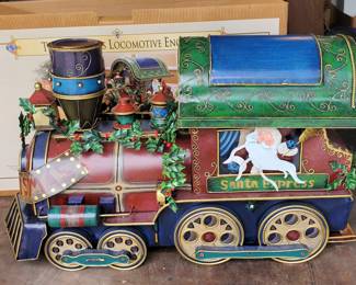 Large Grandeur Noel Metal Holiday Train with Box
