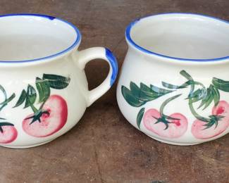 2 Ceramic Tomato Soup Mugs
