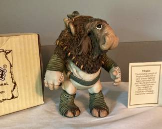 Vintage Krystonia Cold Cast Porcelain Moplos Figurine w/Box, Swarovski Crystal and Card
