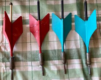 Vintage Lawn Darts, Two with Broken Off Wing
