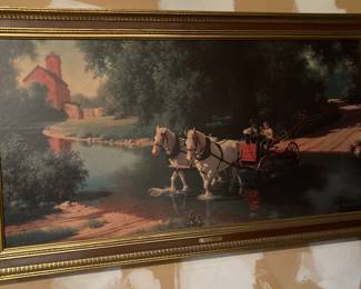 Paul Detlesfen Framed 52” x 28” Litho Print “The Big Moment”
