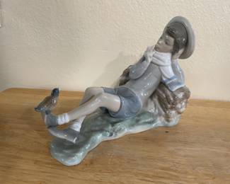 Lladro "Bird Watcher Boy with Bird" Figurine - #4730