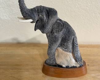 Hand Carved Buffalo Horn Elephant Sculpture