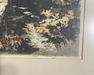 Matted Etching ""Salzburg from Kapuzinerberg" by Karl Schwetz