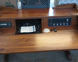 1974 Magnavox Desk with Turntable, Radio and 8 Track Player
