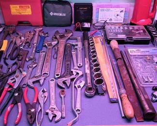 Assortment of Hand Tools - Mallets, Hammers, Wrenches, Pliers, Sockets