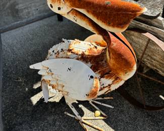 Rustic Metal Pelican Garden Statue