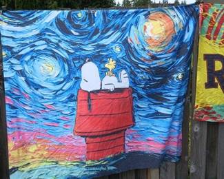 Snoopy Stary Night Decorative Flag