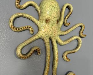Crackle Glazed Cast Iron Octopus Decor