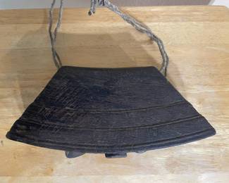 Primitive Hand Carved Wooden Bell
