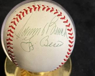 Stan Musial Yogi Berra Whitey Ford Evan Slaughter Ernie Banks And Johnny Bench Autographed Baseball