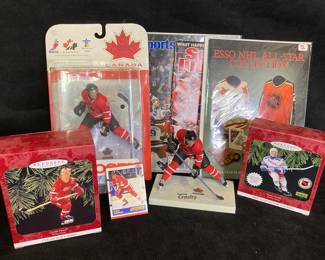 Sidney Crosby Collectible Figures Wayne Gretzky And Gordie Howe Hallmark Ornaments And 1980 Team USA Sports Illustrated