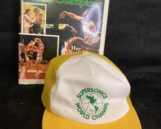 Seattle SuperSonics World Champions Yearbooks And Trucker Hat
