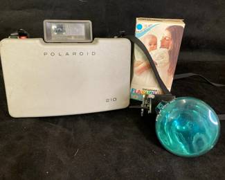 Polaroid 210 Film Camera And 268 Flash Gun
