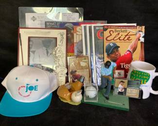 Annika Sorenstam Signed Card Upper Deck Tiger Woods Figurine Putt With Joe Hat And More