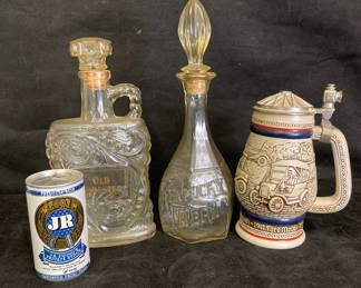 Old Forester And Kentucky Tavern Whiskey Bottles And Avon Beer Stein