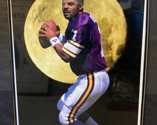 Warren Moon Autographed Poster