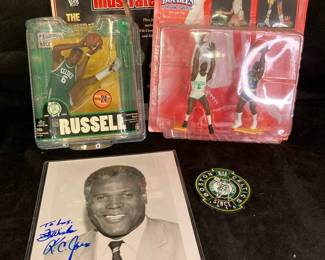 Boston Celtics Head Coach Kc Jones Signed Portrait McFarlanes Bill Russell And More