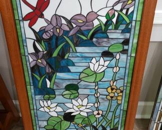STAINED GLASS FRAMED PANEL