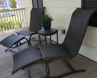 OUTDOOR LOUNGE CHAIRS AND SIDE TABLE