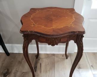 ANTIQUE INLAID TOP TABLE