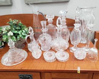 CRYSTAL DECANTERS AND ITEMS
