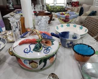 POTTERY TUREEN AND KITCHENWARE