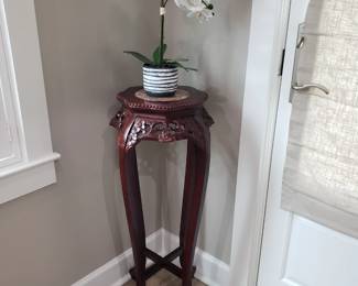 ROSEWOOD PLANT STAND WITH MARBLE TOP